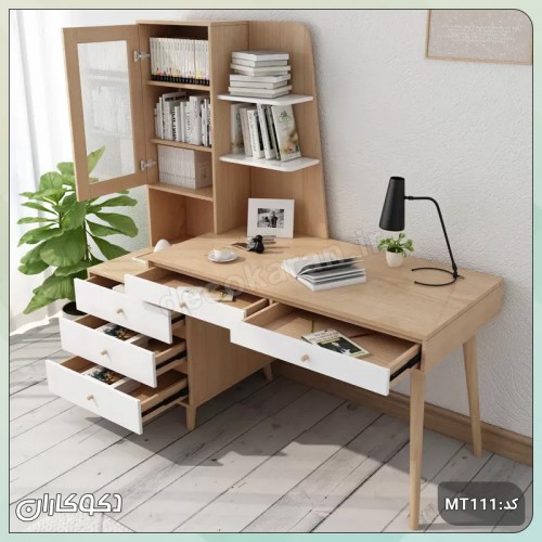 میز تحریر کتابخانه دار دکوکاران مدل MTK105