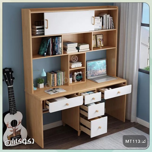 میزتحریر دونفره کتابخانه‌دار دکوکاران مدل MTK108