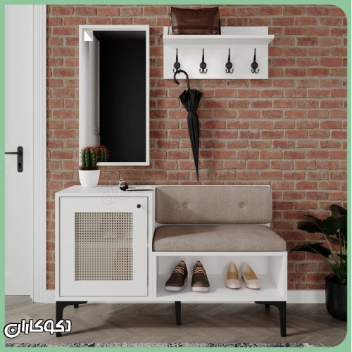 جالباسی + جاکفشی حصیری دکوکاران مدل JL153