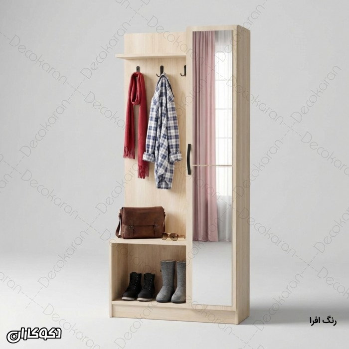 جاکفشی و جالباسی مدل JL122 آینه‌دار و کم‌جا