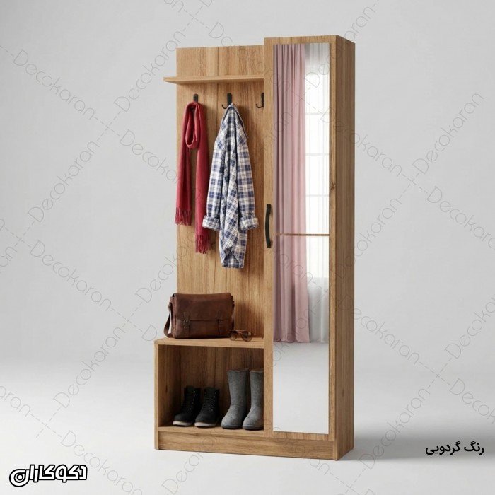 جاکفشی و جالباسی مدل JL122 آینه‌دار و کم‌جا