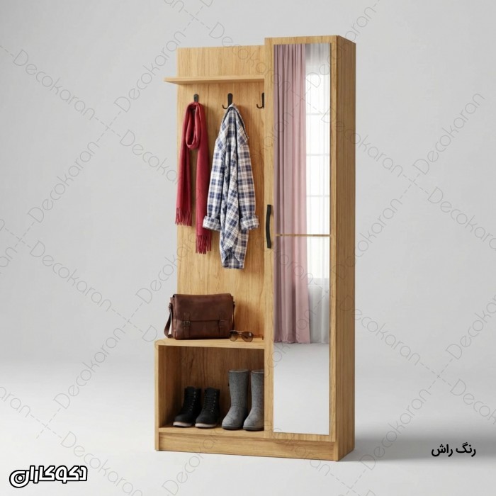جاکفشی و جالباسی مدل JL122 آینه‌دار و کم‌جا