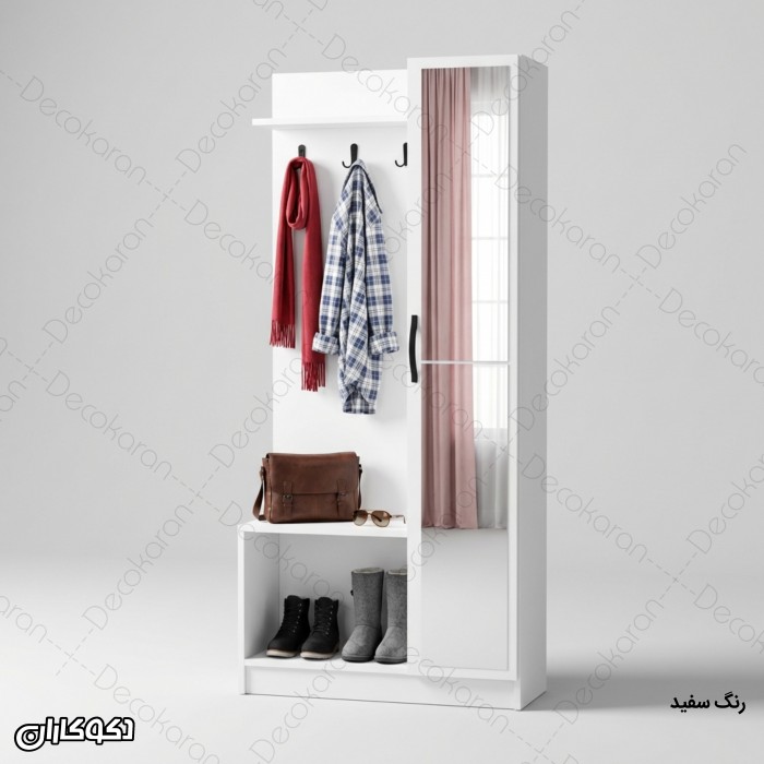 جاکفشی و جالباسی مدل JL122 آینه‌دار و کم‌جا