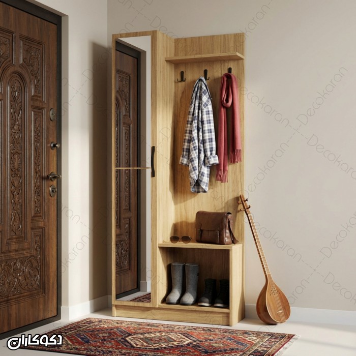 جاکفشی و جالباسی مدل JL122 آینه‌دار و کم‌جا