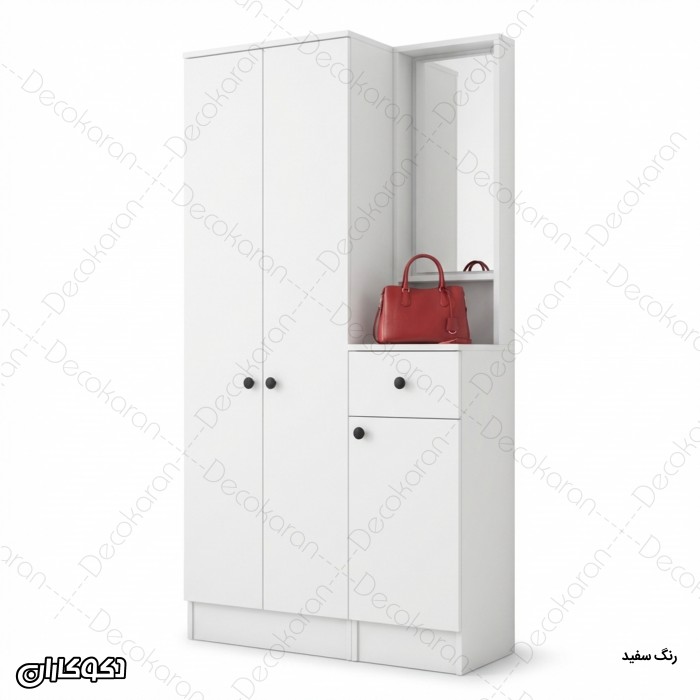 جاکفشی و جالباسی مدل JL127 کمددار با آینه و کشو