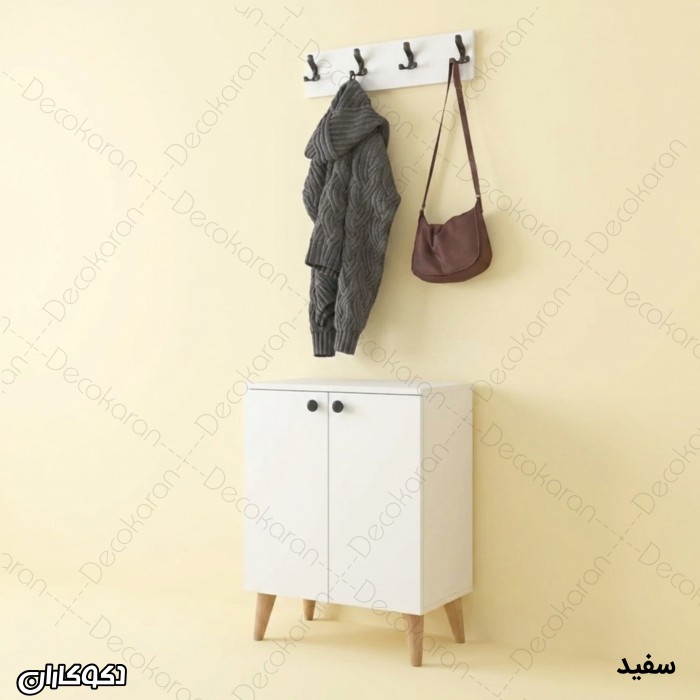 جاکفشی و جالباسی مدل JL131 کم‌جا با قلاب دیواری