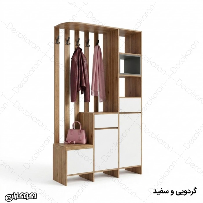 جاکفشی و جالباسی مدرن مدل JL133 نشیمن‌دار