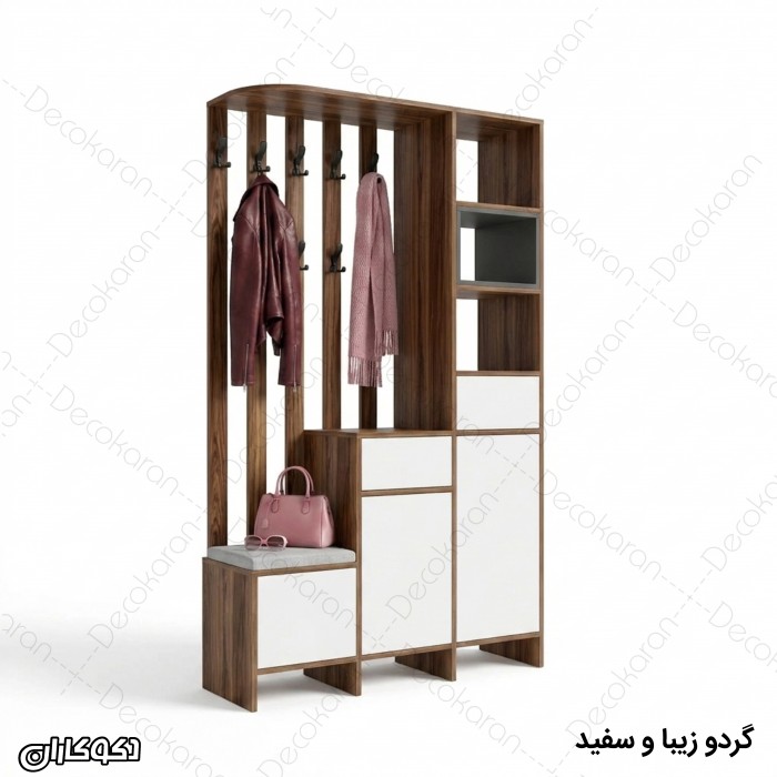 جاکفشی و جالباسی مدرن مدل JL133 نشیمن‌دار