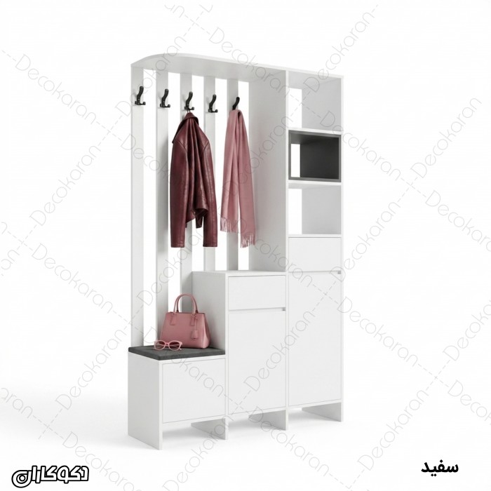 جاکفشی و جالباسی مدرن مدل JL133 نشیمن‌دار