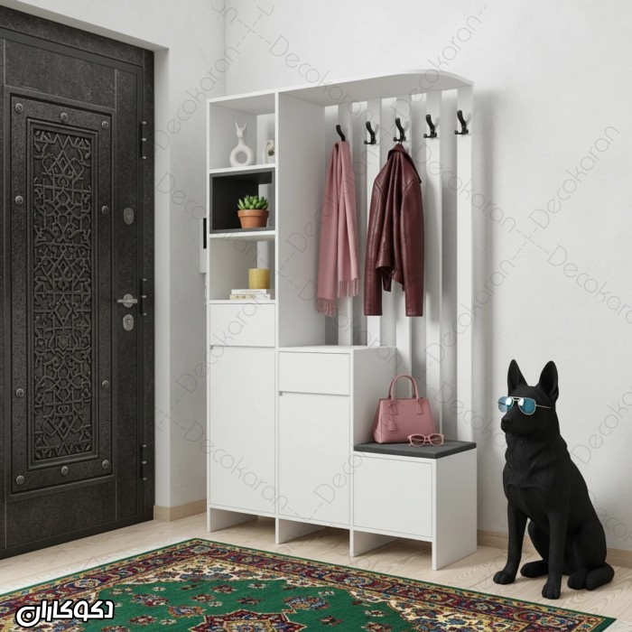 جاکفشی و جالباسی مدرن مدل JL133 نشیمن‌دار