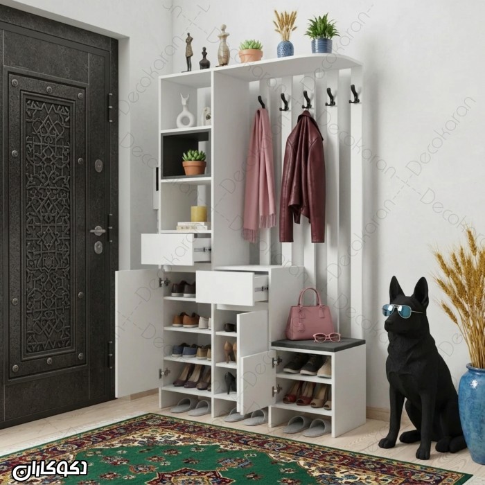 جاکفشی و جالباسی مدرن مدل JL133 نشیمن‌دار