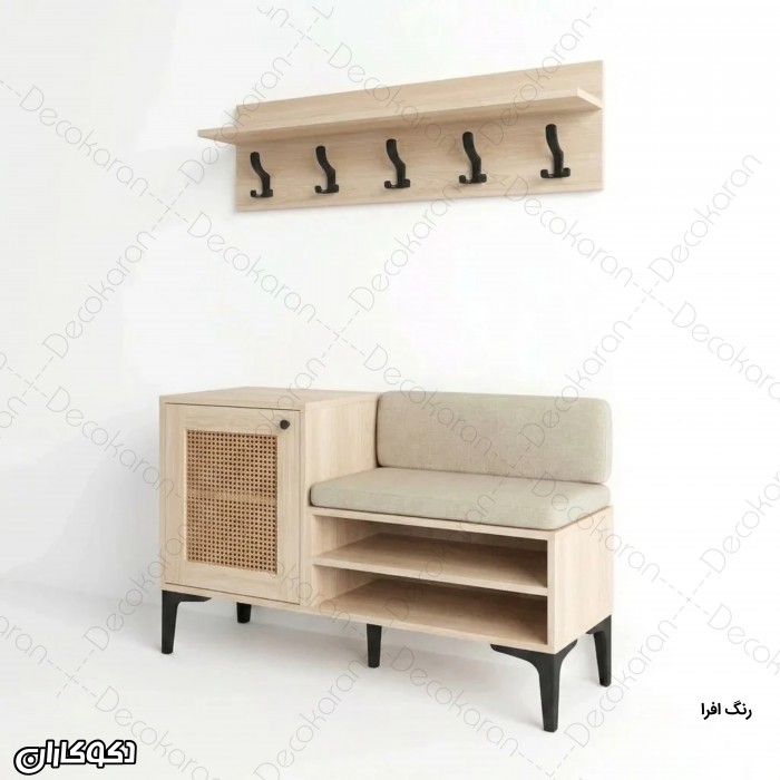 جاکفشی و جالباسی حصیری مدل JL153