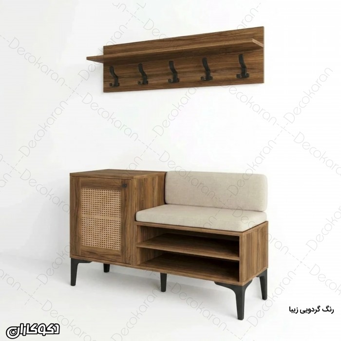 جاکفشی و جالباسی حصیری مدل JL153