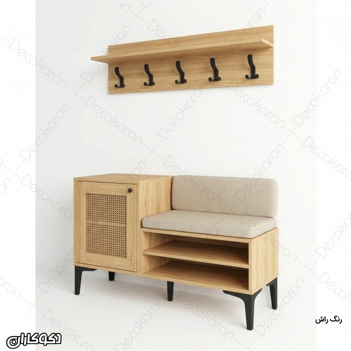 جاکفشی و جالباسی حصیری مدل JL153