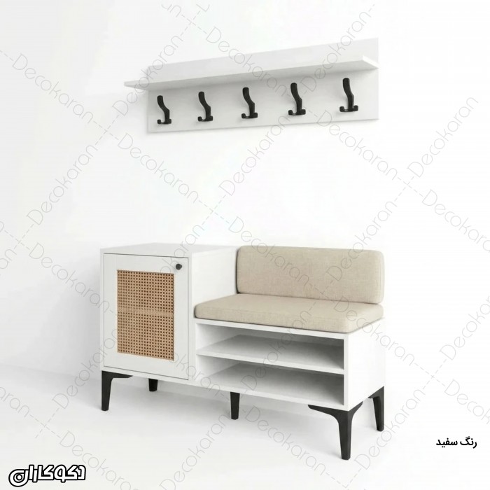 جاکفشی و جالباسی حصیری مدل JL153