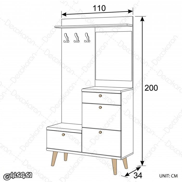 جاکفشی جالباسی مدل JL160