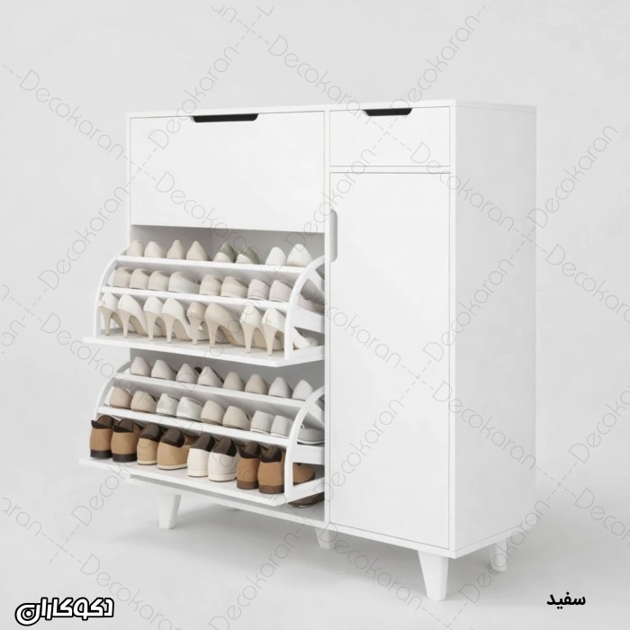 جاکفشی داشبوردی سه تکه مدل JKD100 | عرض ۱۲۰ (ترکیب کمد بوت و واکس)