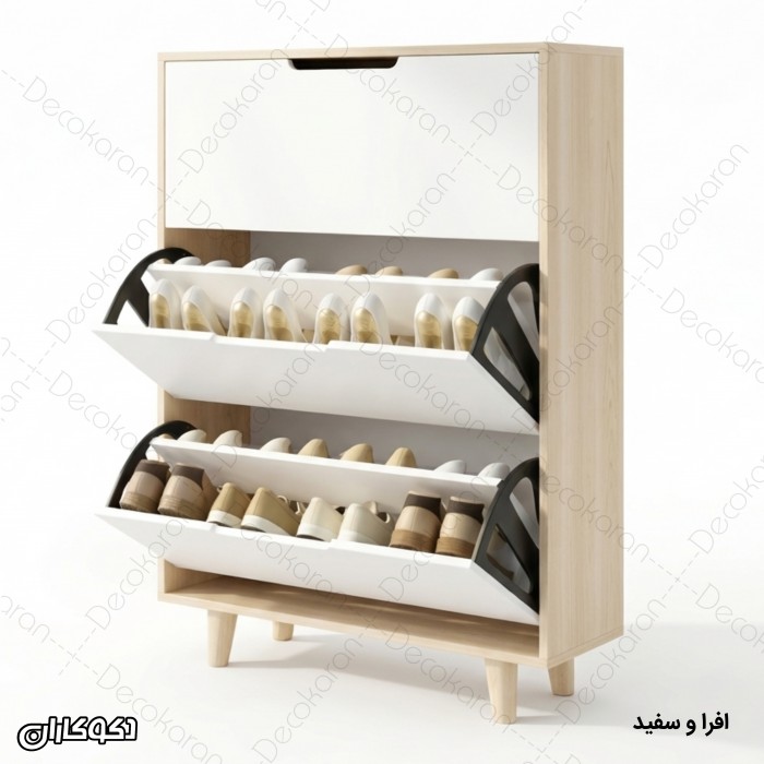 جاکفشی داشبوردی ۳ طبقه کشودار دکوکاران مدل JKD101 (کم‌جا)