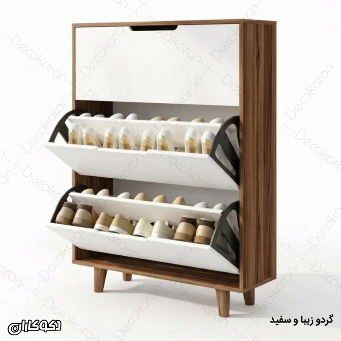 جاکفشی داشبوردی ۳ طبقه کشودار دکوکاران مدل JKD101 (کم‌جا)