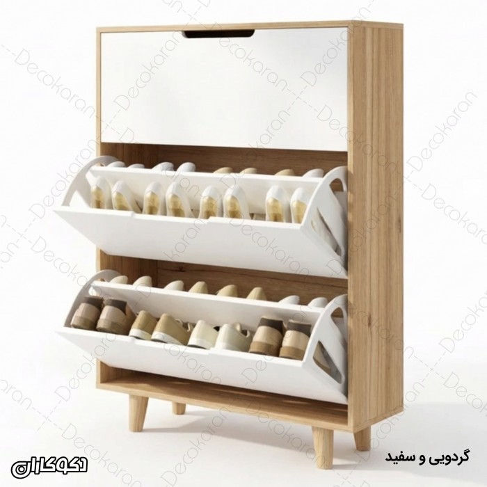 جاکفشی داشبوردی ۳ طبقه کشودار دکوکاران مدل JKD101 (کم‌جا)