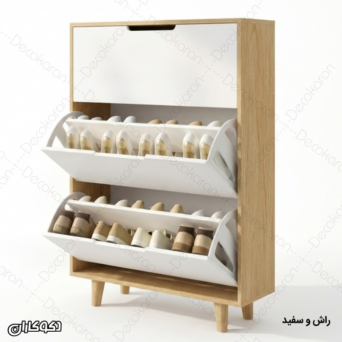 جاکفشی داشبوردی ۳ طبقه کشودار دکوکاران مدل JKD101 (کم‌جا)
