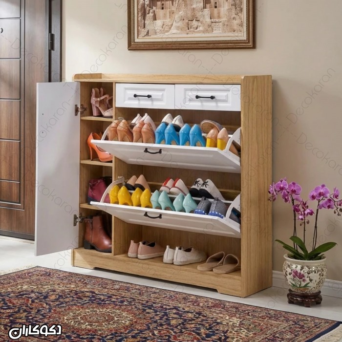 جاکفشی داشبوردی کمد دار مدل JKD106 (با شلف دسترسی سریع)