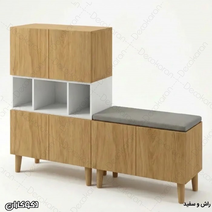 خرید جاکفشی نشیمن‌دار مدل JKN100 (مدرن و جادار)