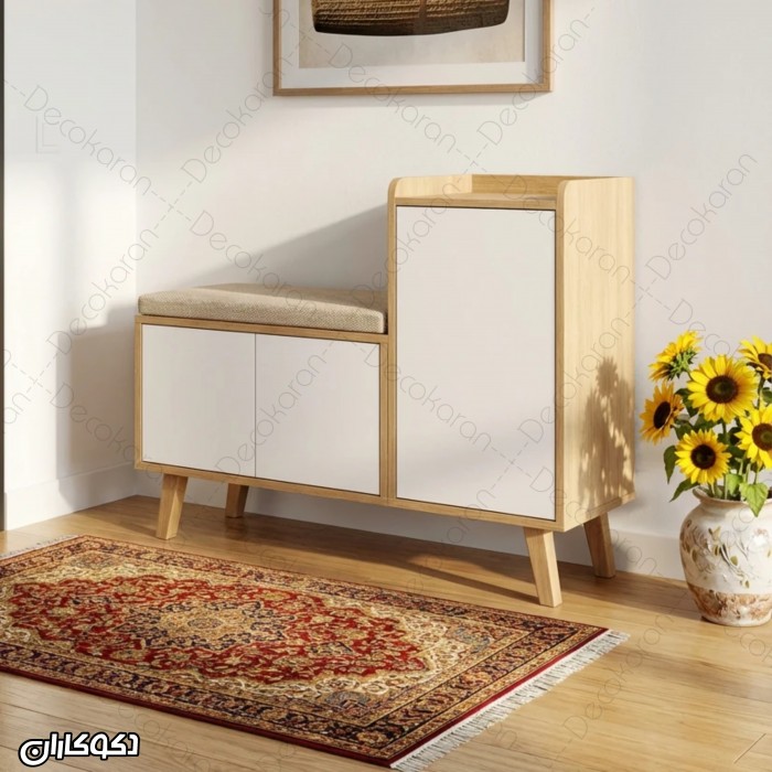 خرید جاکفشی نشیمن‌دار مدل JKN101 (کم‌جا و مدرن)