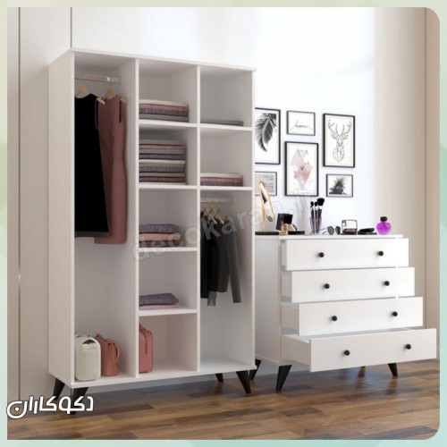 کمد لباس + دراور دکوکاران مدل KL131