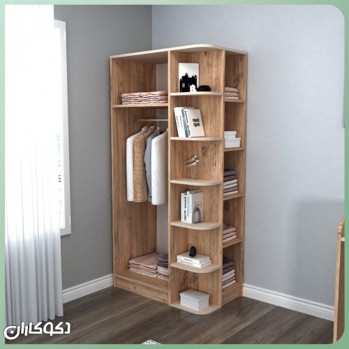 کمد لباس کنج + کتابخانه دکوکاران مدل KL155