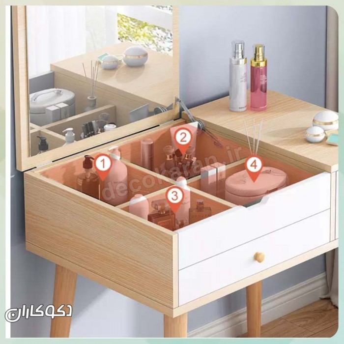 میز آرایش مدل MZ125 دکوکاران؛ مدرن، ضد خش و مناسب انواع دکوراسیون