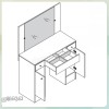 میز آرایش مدل MZ127 دکوکاران MDF ضد خش و ضد لک با کشو ریلی و آینه جیوه‌ای ثابت