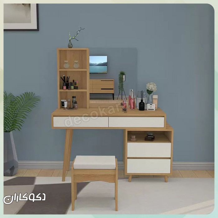 میز آرایش مدل MZ121 دکوکاران | میز آرایشی مدرن و با دوام MDF ضدخش و ضدلک