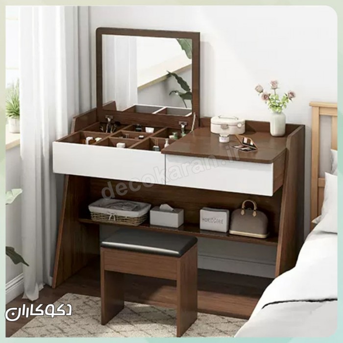 میز آرایش مدل MZ128 دکوکاران | میز آرایش MDF ضد خش با طراحی مدرن