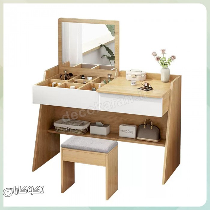 میز آرایش مدل MZ128 دکوکاران | میز آرایش MDF ضد خش با طراحی مدرن