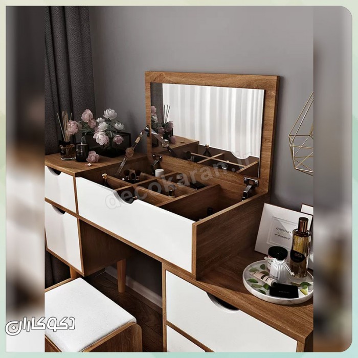 میز آرایش مدل MZ129 دکوکاران | میز آرایش MDF ضد خش و ضد لک با طراحی مدرن