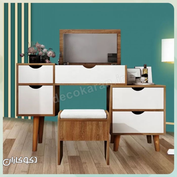 میز آرایش مدل MZ129 دکوکاران | میز آرایش MDF ضد خش و ضد لک با طراحی مدرن