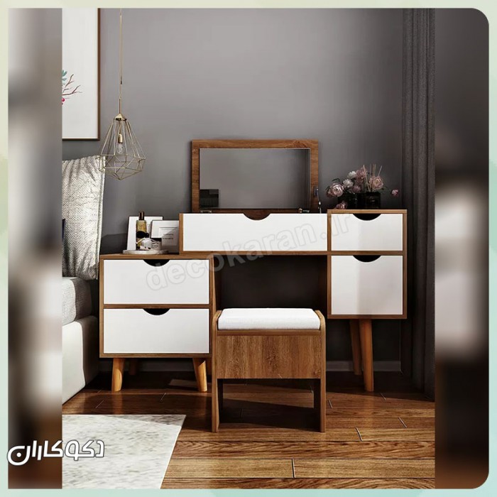 میز آرایش مدل MZ129 دکوکاران | میز آرایش MDF ضد خش و ضد لک با طراحی مدرن