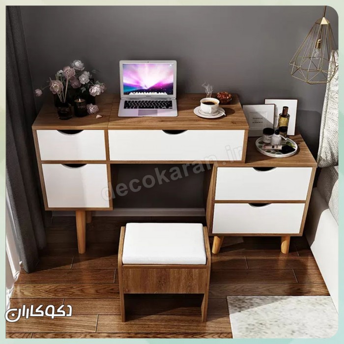میز آرایش مدل MZ129 دکوکاران | میز آرایش MDF ضد خش و ضد لک با طراحی مدرن