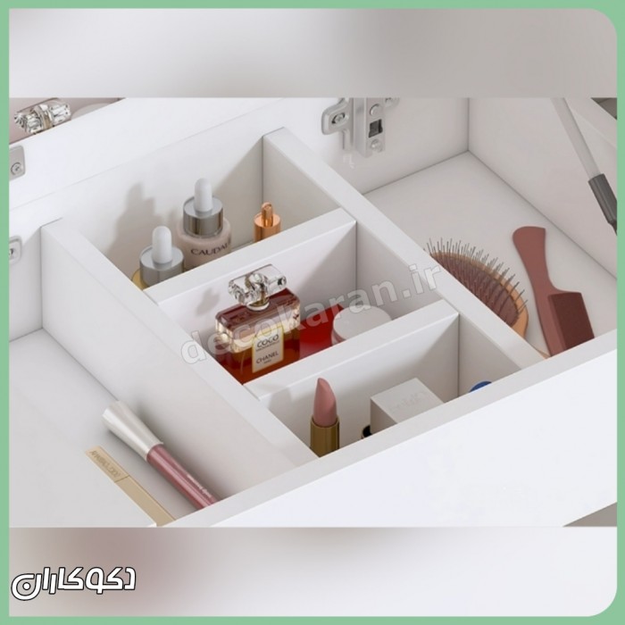 میز آرایش متحرک مدل mz144 دکوکاران؛ ترکیب نظم، مدرنیته و شخصی‌سازی