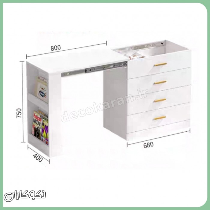 میز آرایش متحرک مدل mz143 دکوکاران؛ انتخابی هوشمند برای فضاهای مدرن