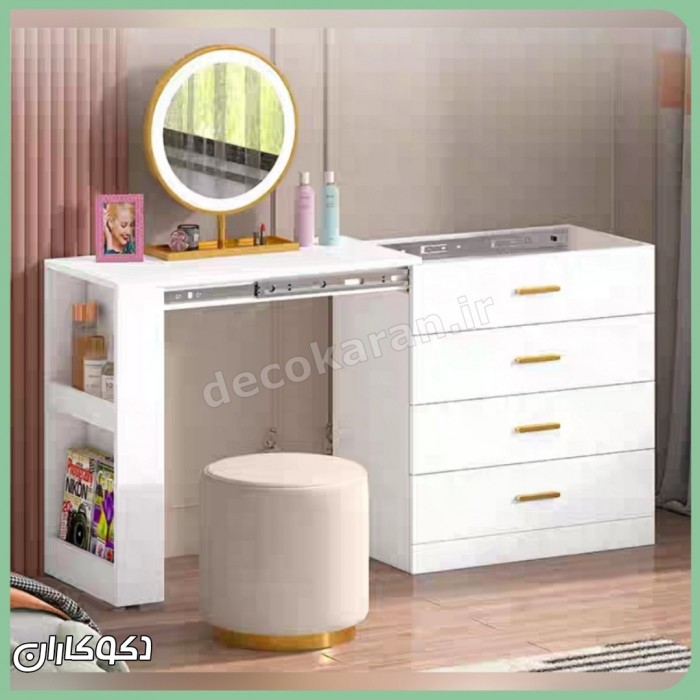 میز آرایش متحرک مدل mz144 دکوکاران؛ ترکیب نظم، مدرنیته و شخصی‌سازی