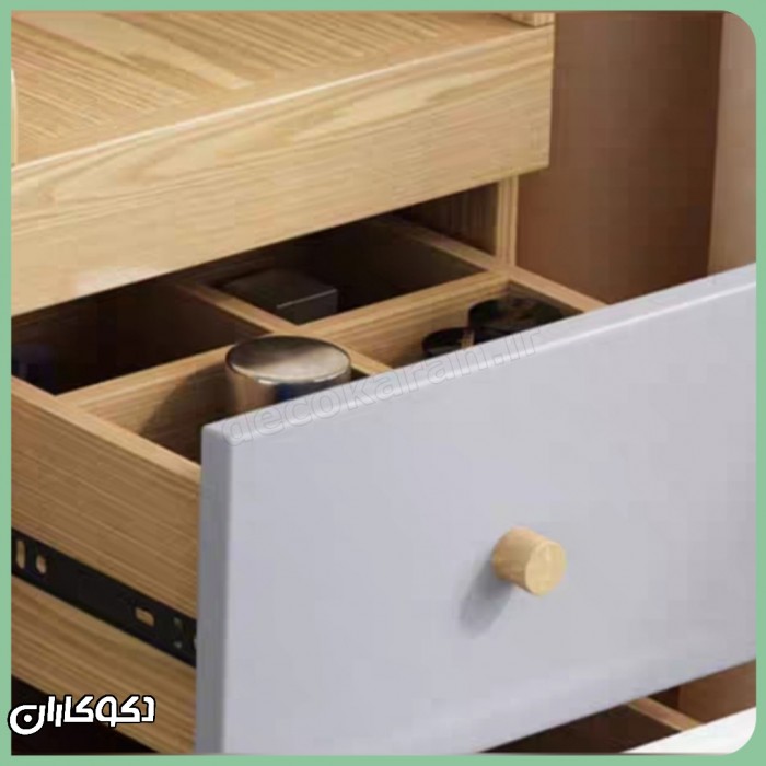 میز آرایش متحرک مدل mz145 دکوکاران با بدنه MDF ضد خش و قابل سفارشی‌سازی