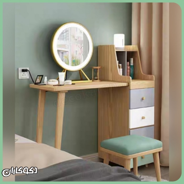 میز آرایش متحرک مدل mz145 دکوکاران با بدنه MDF ضد خش و قابل سفارشی‌سازی