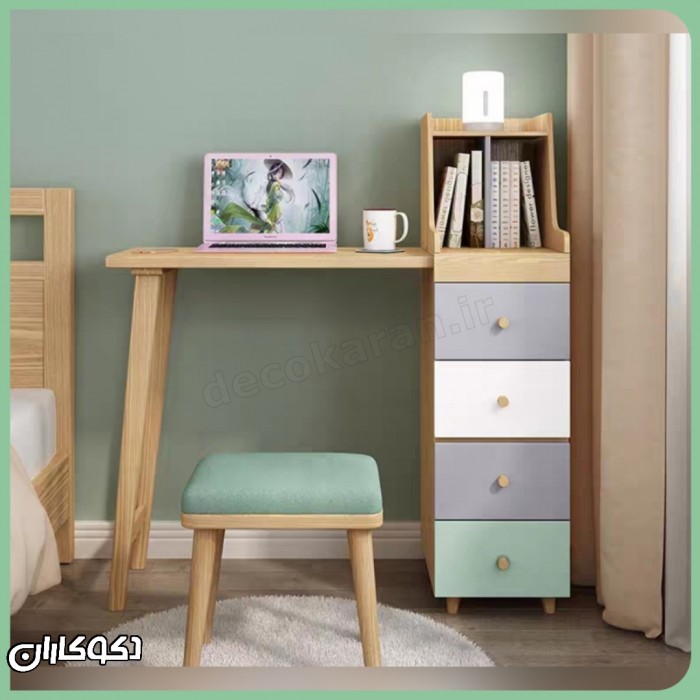 میز آرایش متحرک مدل mz145 دکوکاران با بدنه MDF ضد خش و قابل سفارشی‌سازی