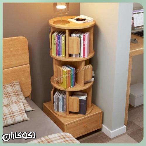 پاتختی کتابخانه گردان دکوکاران مدل PT124 پاتختی کتابخانه گردان دکوکاران مدل PT124