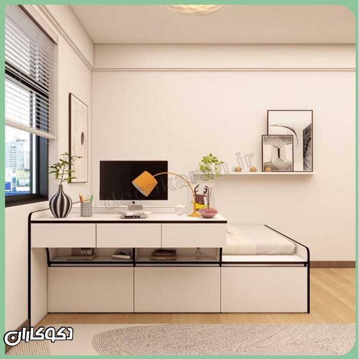 تخت خواب + میز تحریر دکوکاران مدل T143
