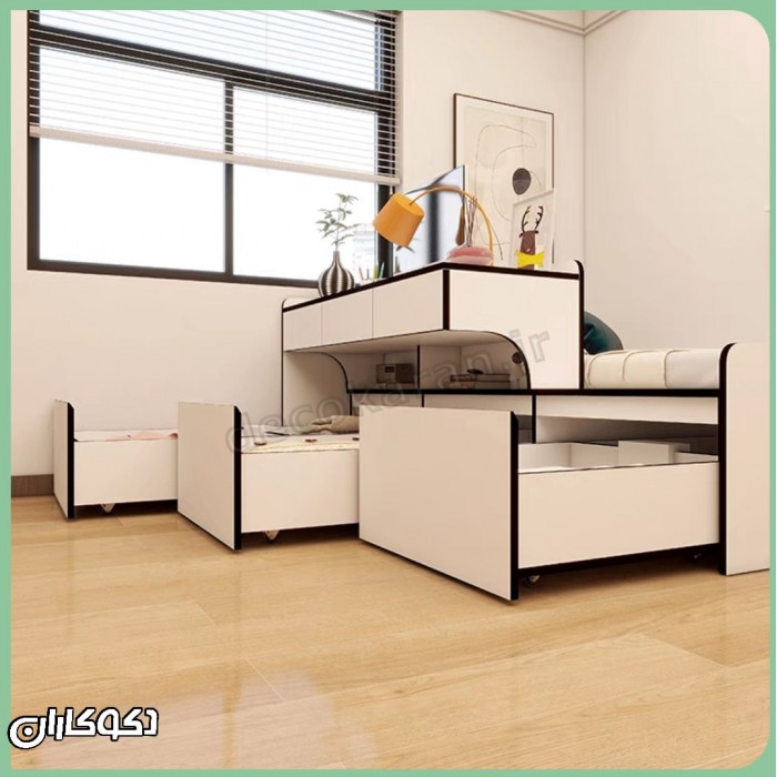 تخت خواب + میز تحریر دکوکاران مدل T143
