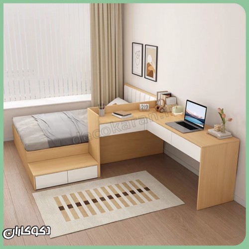 تخت خواب + میز تحریر دکوکاران مدل T144