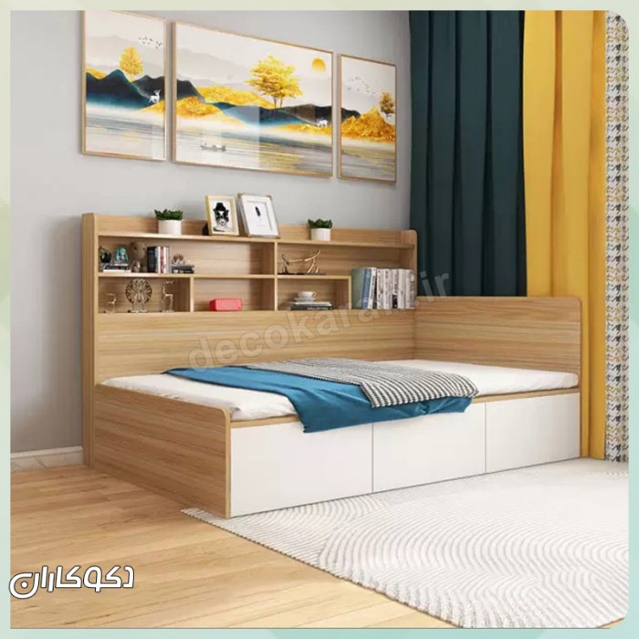 تخت خواب +کتابخانه مدل T111